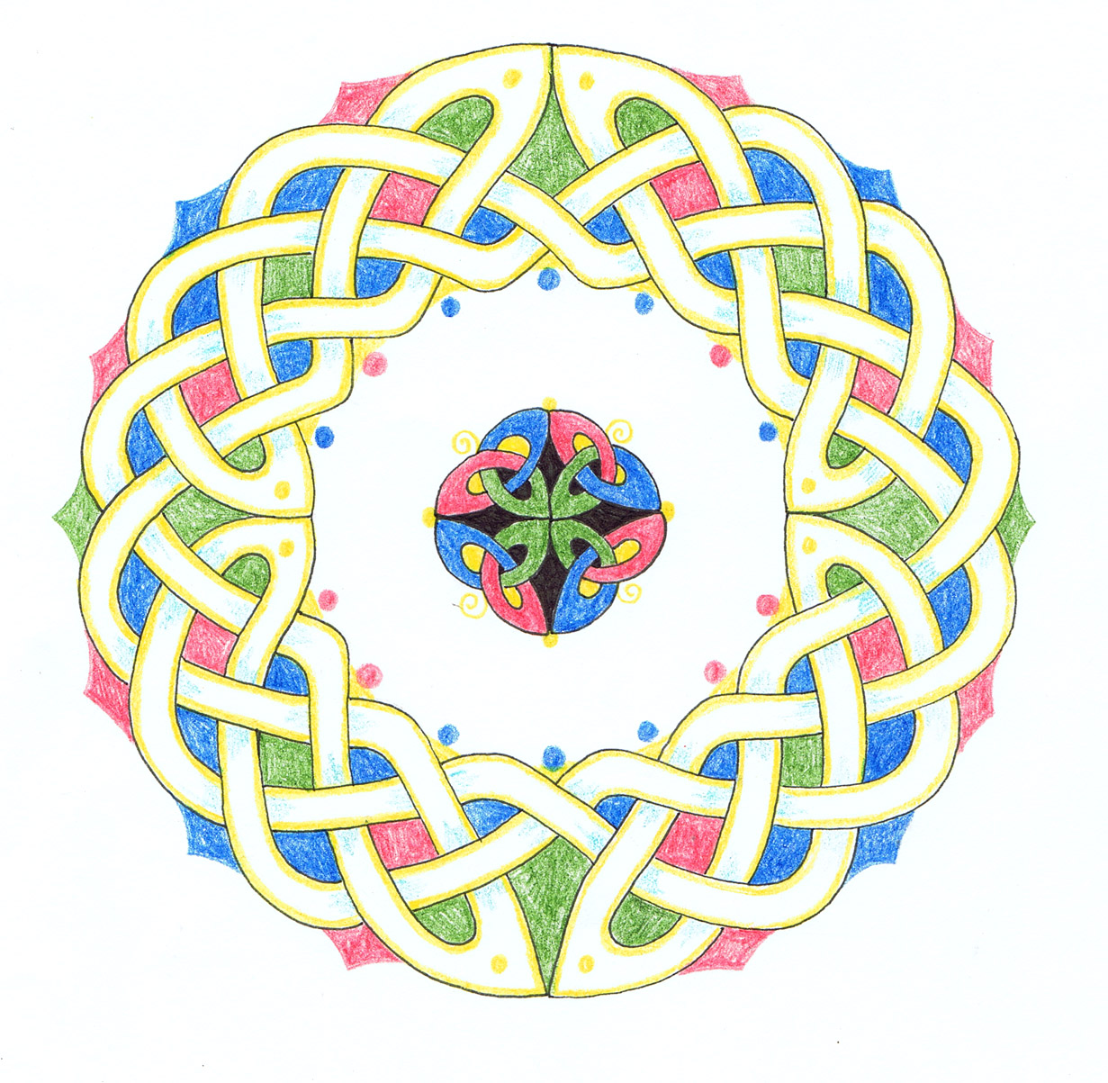 Entrelac celtique en forme de cercle
