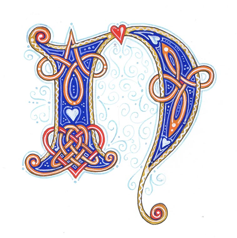 illuminated letter N